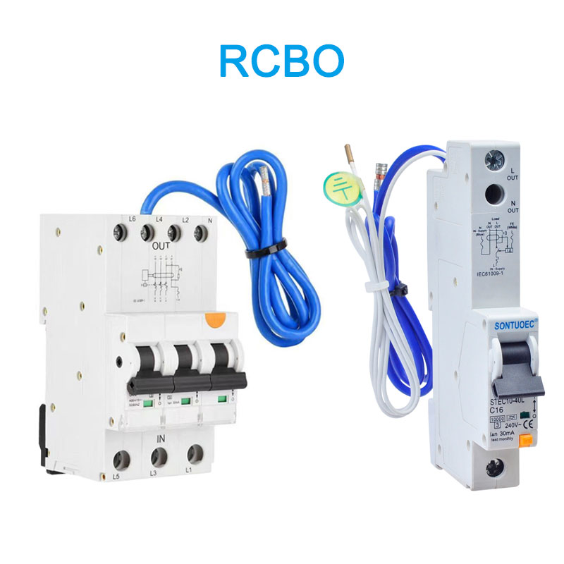 6KA 3P+N rò rỉ mạch rò rỉ A (ac) loại RCBO với cáp